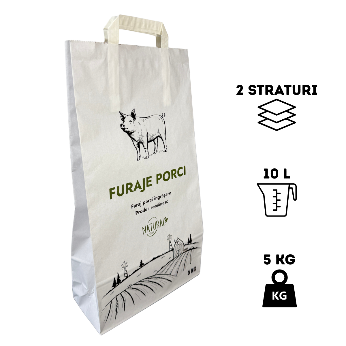Sac de hartie pentru furaje de porci