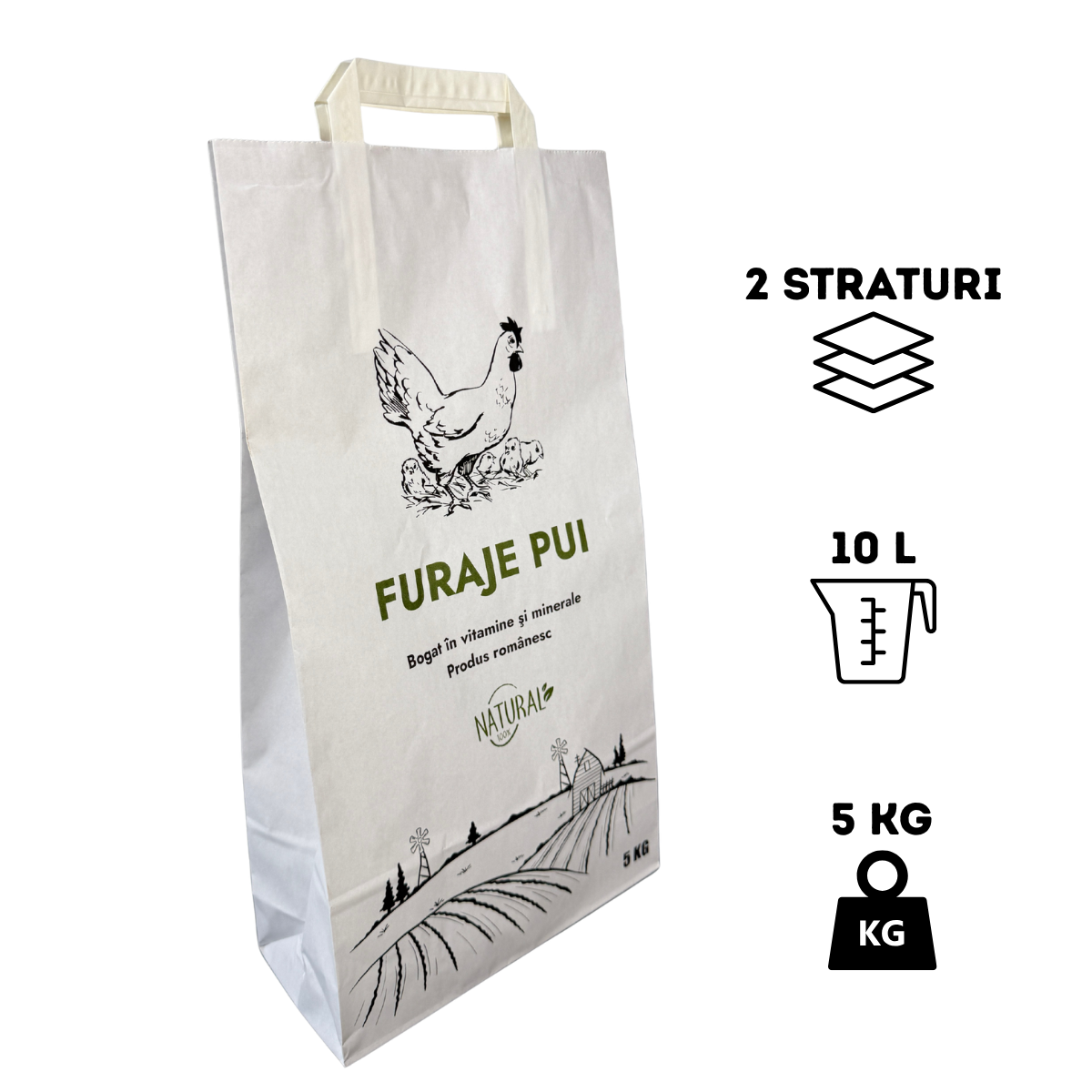 Sac hartie pentru furaje de pui